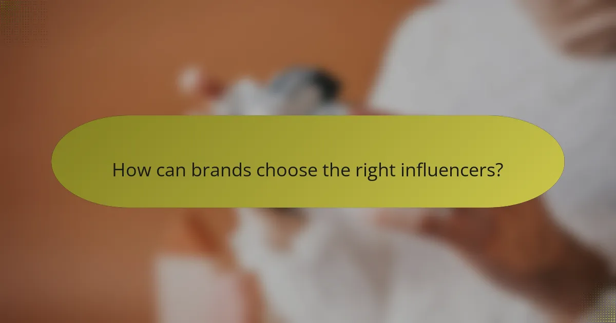How can brands choose the right influencers?