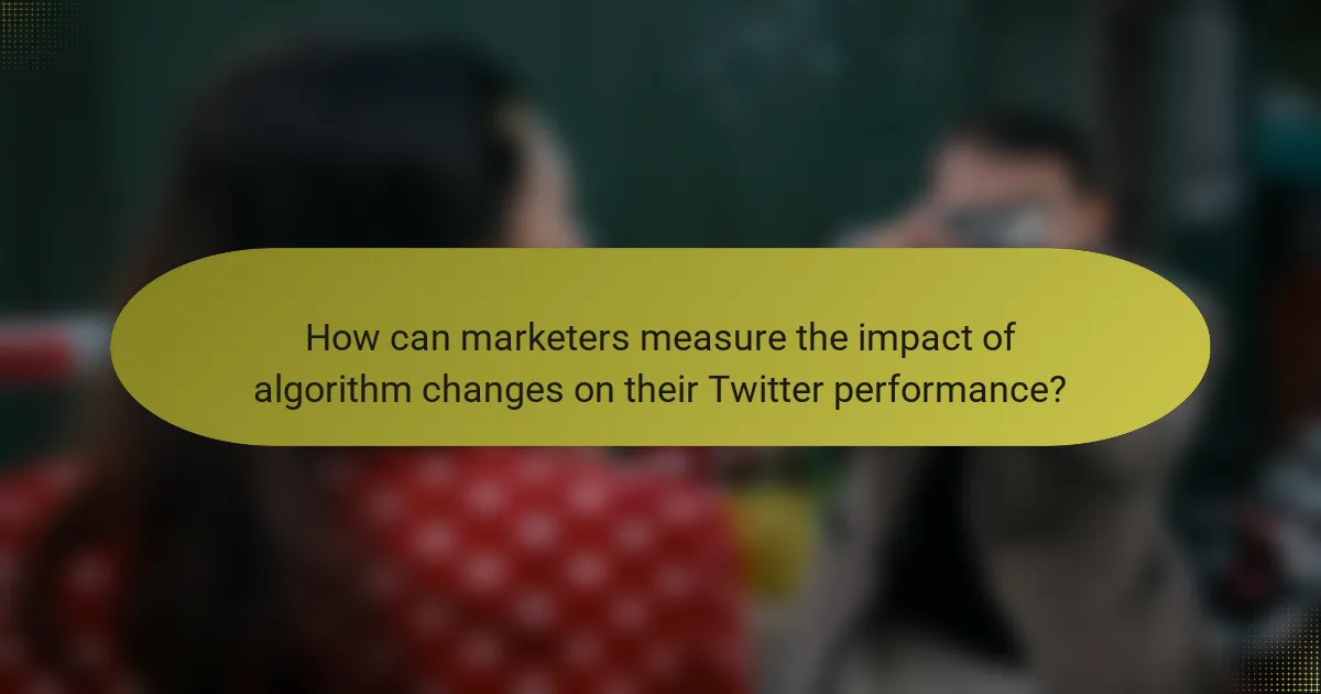 How can marketers measure the impact of algorithm changes on their Twitter performance?