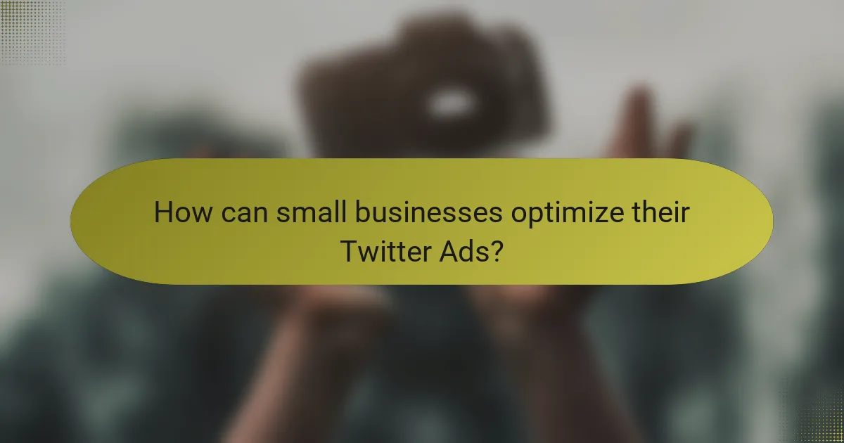 How can small businesses optimize their Twitter Ads?