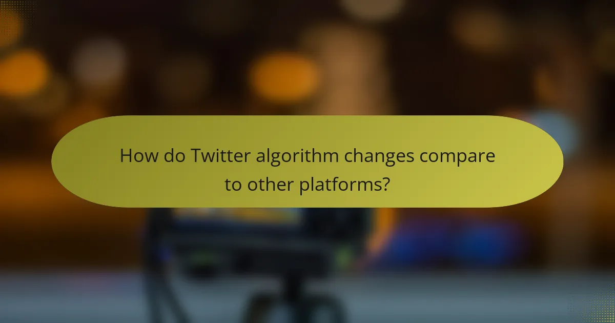 How do Twitter algorithm changes compare to other platforms?