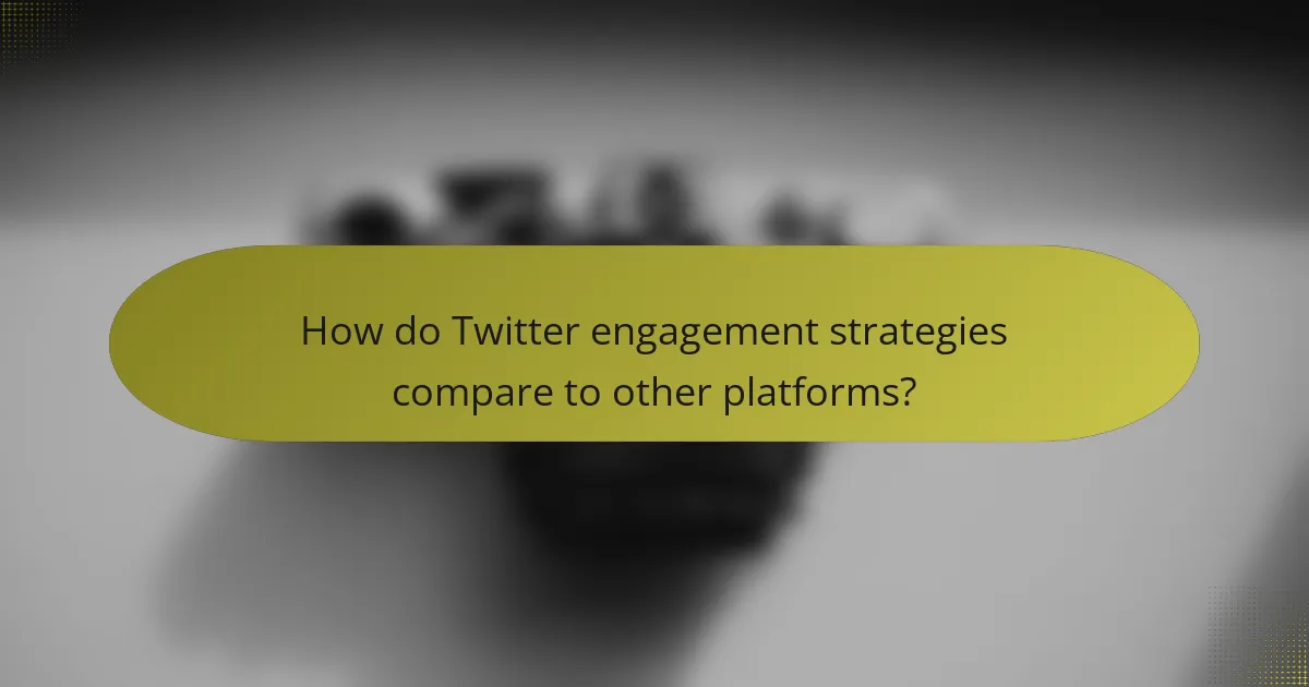 How do Twitter engagement strategies compare to other platforms?