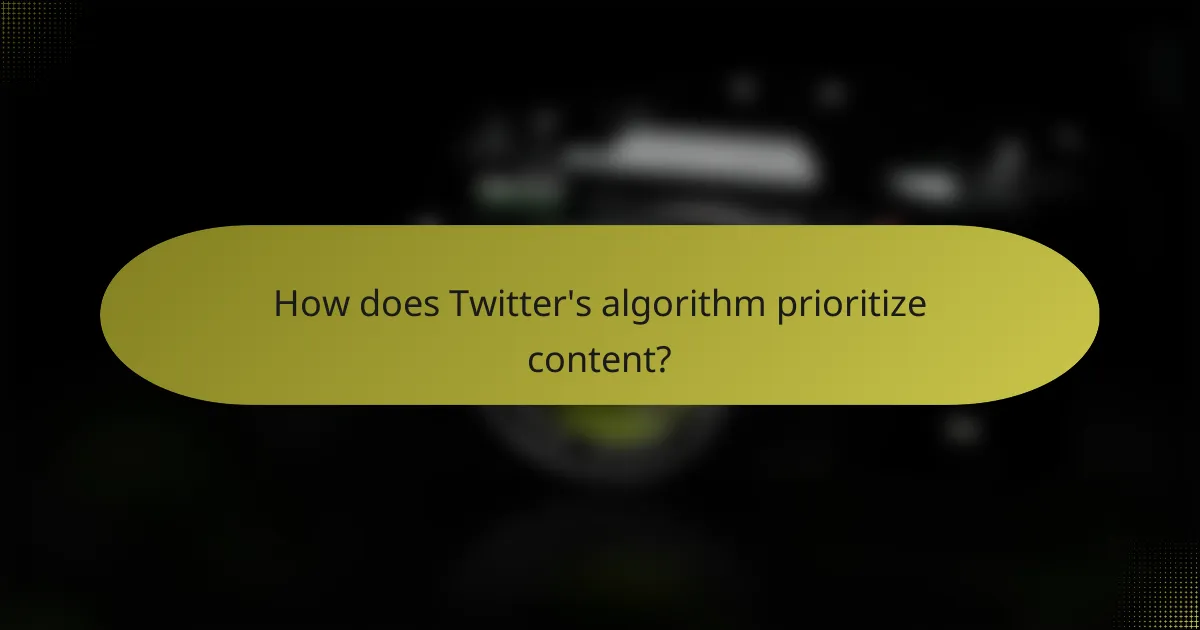 How does Twitter's algorithm prioritize content?