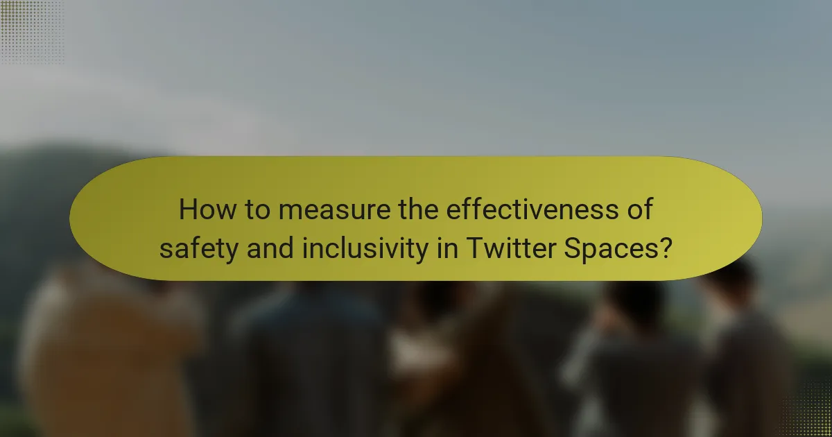 How to measure the effectiveness of safety and inclusivity in Twitter Spaces?