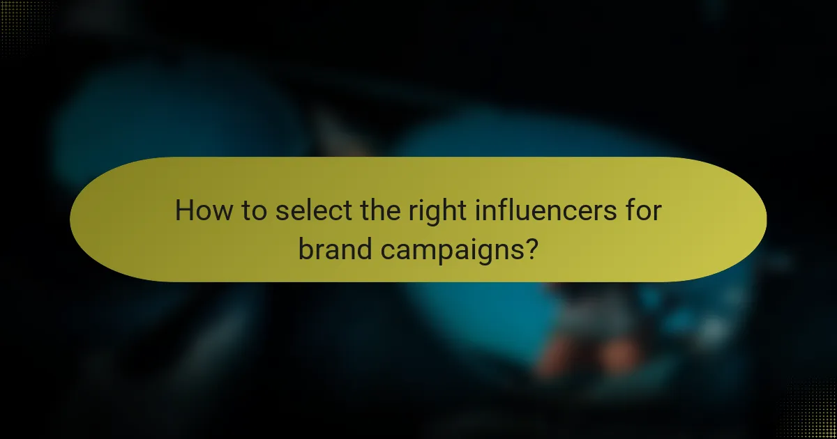 How to select the right influencers for brand campaigns?