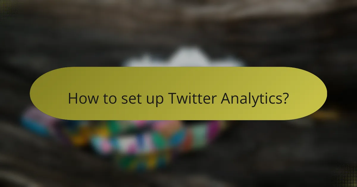 How to set up Twitter Analytics?