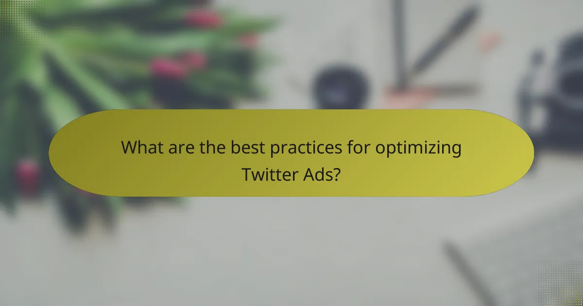 What are the best practices for optimizing Twitter Ads?
