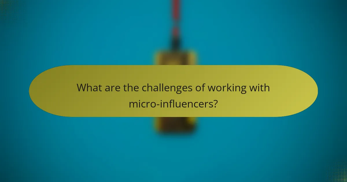 What are the challenges of working with micro-influencers?