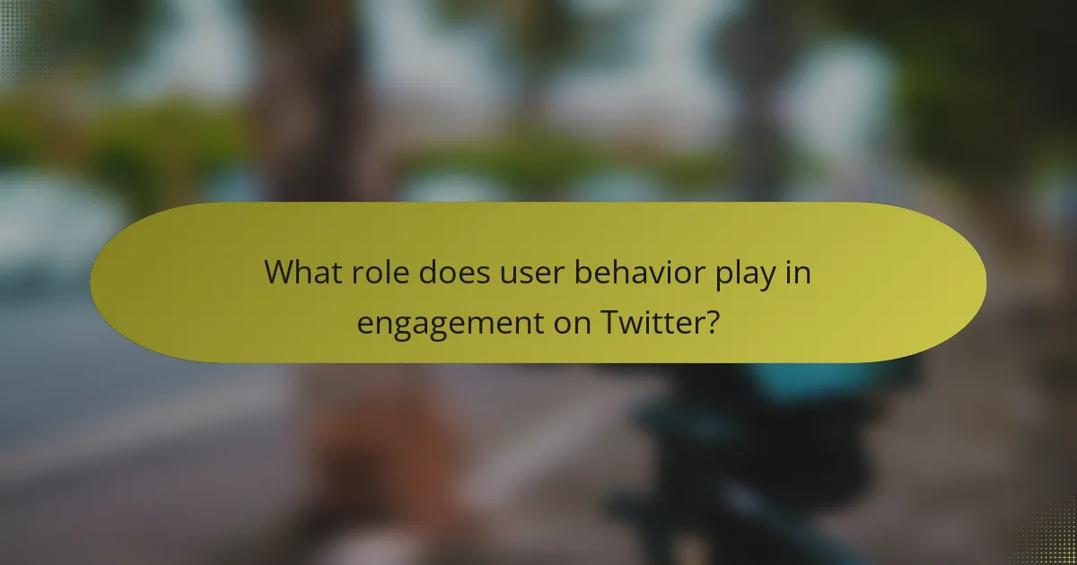 What role does user behavior play in engagement on Twitter?